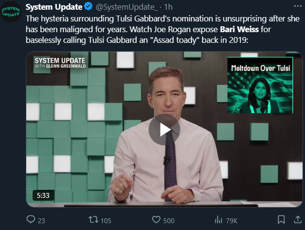Bari Weiss Glenn Greenwald 2024-11-15 094156