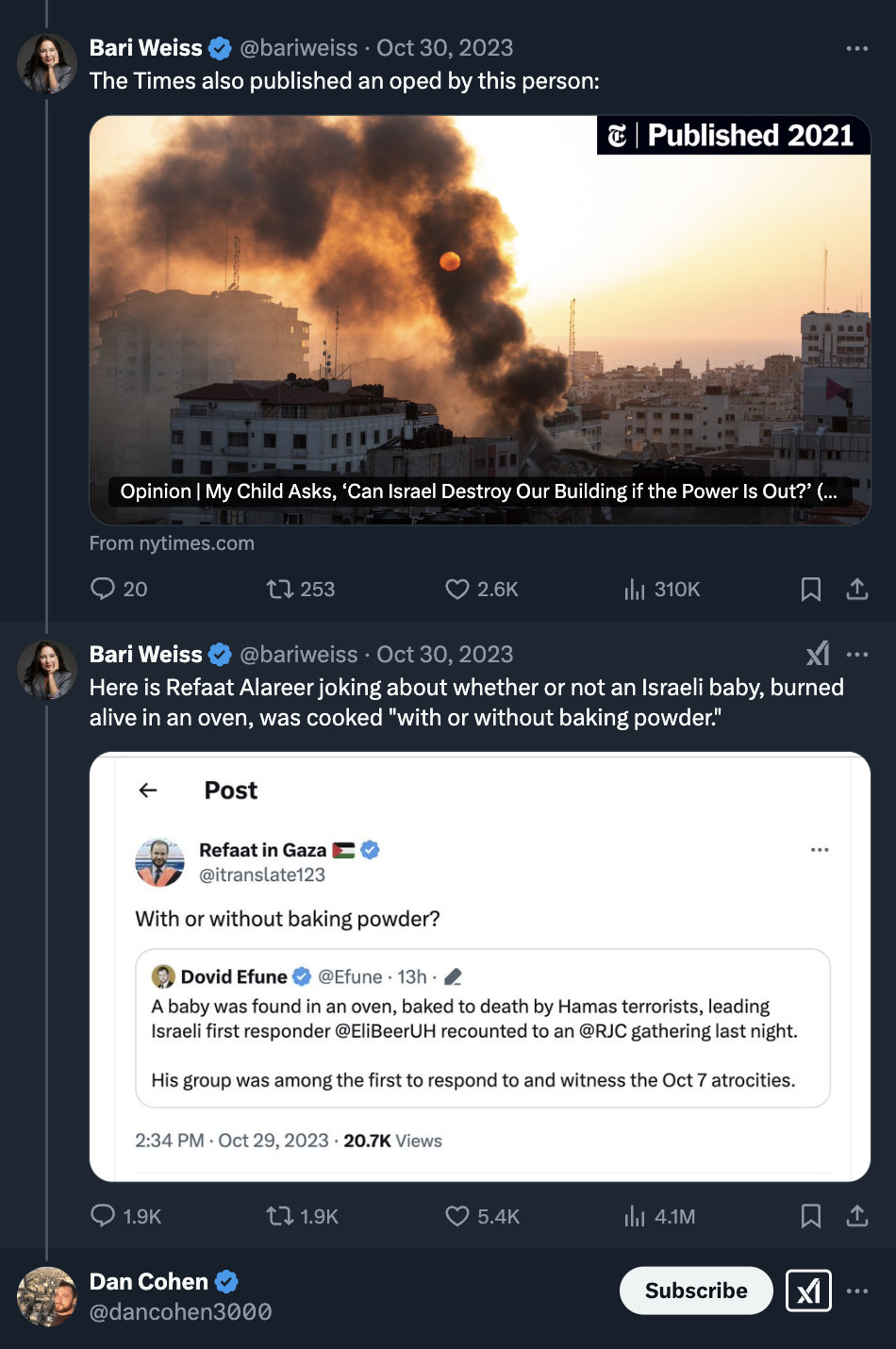 Bari Weiss Refaat Alareer 2025-02-04 CMzFZ