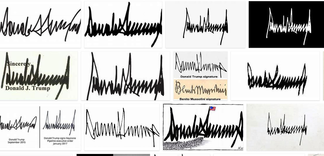 Donald Trump signature tgfxr
