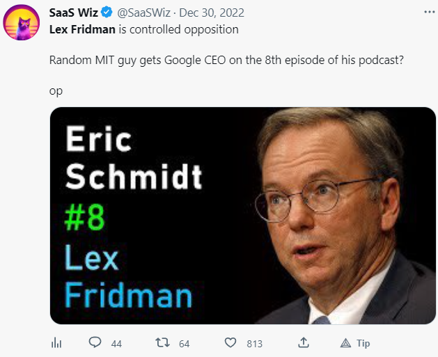 Eric Schmidt on Lex Fridman 8 2023-01-02 FBvN6