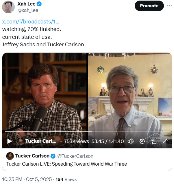 Jeffrey Sachs Tucker Carlson Israel 2025-10-01 14125