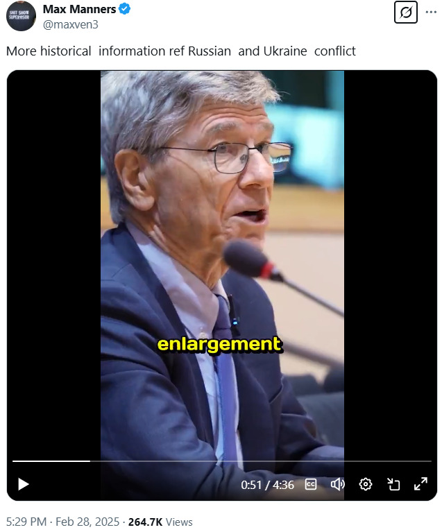 Jeffrey Sachs on Ukrain War 2025-03-01 djNzN