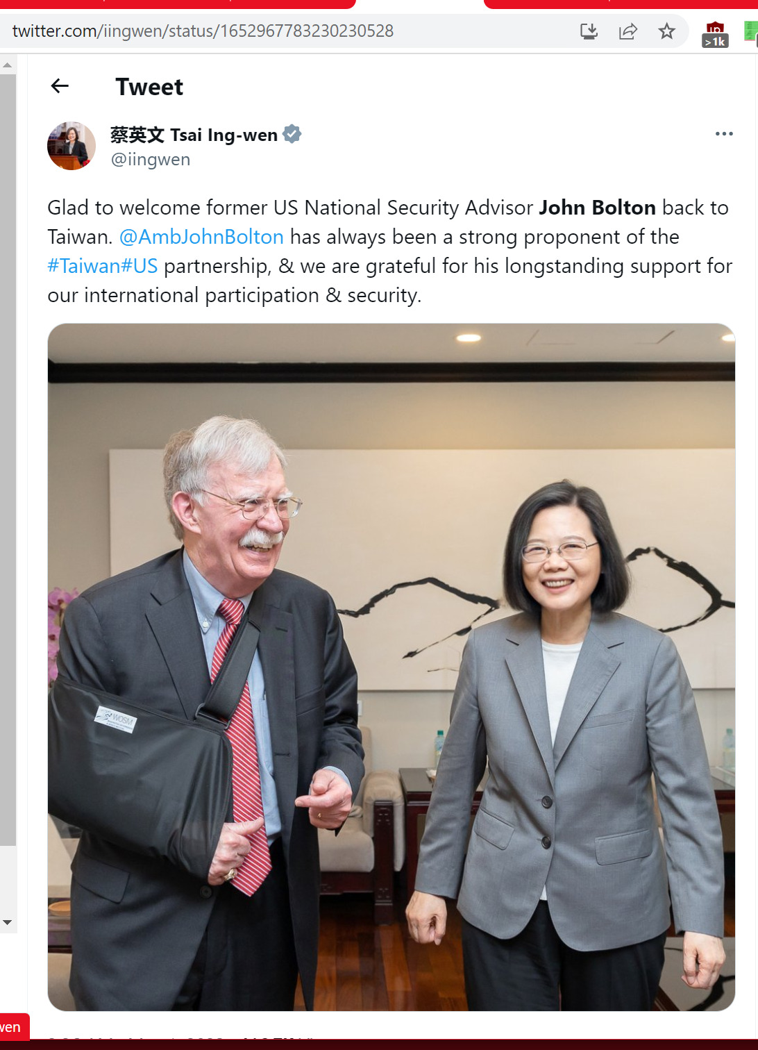 John Bolton  Tsai Ing-wen 2023-07-01 754