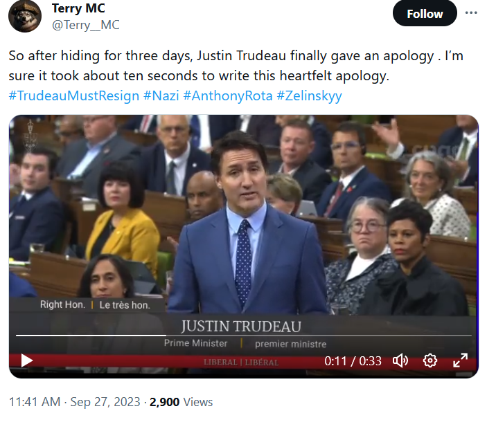 Justin Trudeau nazi 2023-10-03 fp3r
