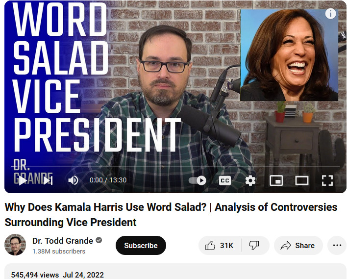 Kamala Harris Word Salad Todd Grande 2022