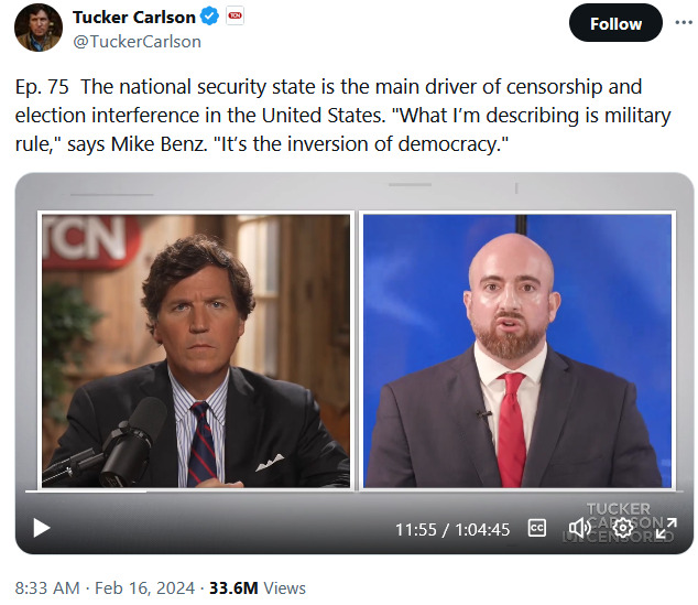 Mike Benz Tucker Carlson 2024-02-16