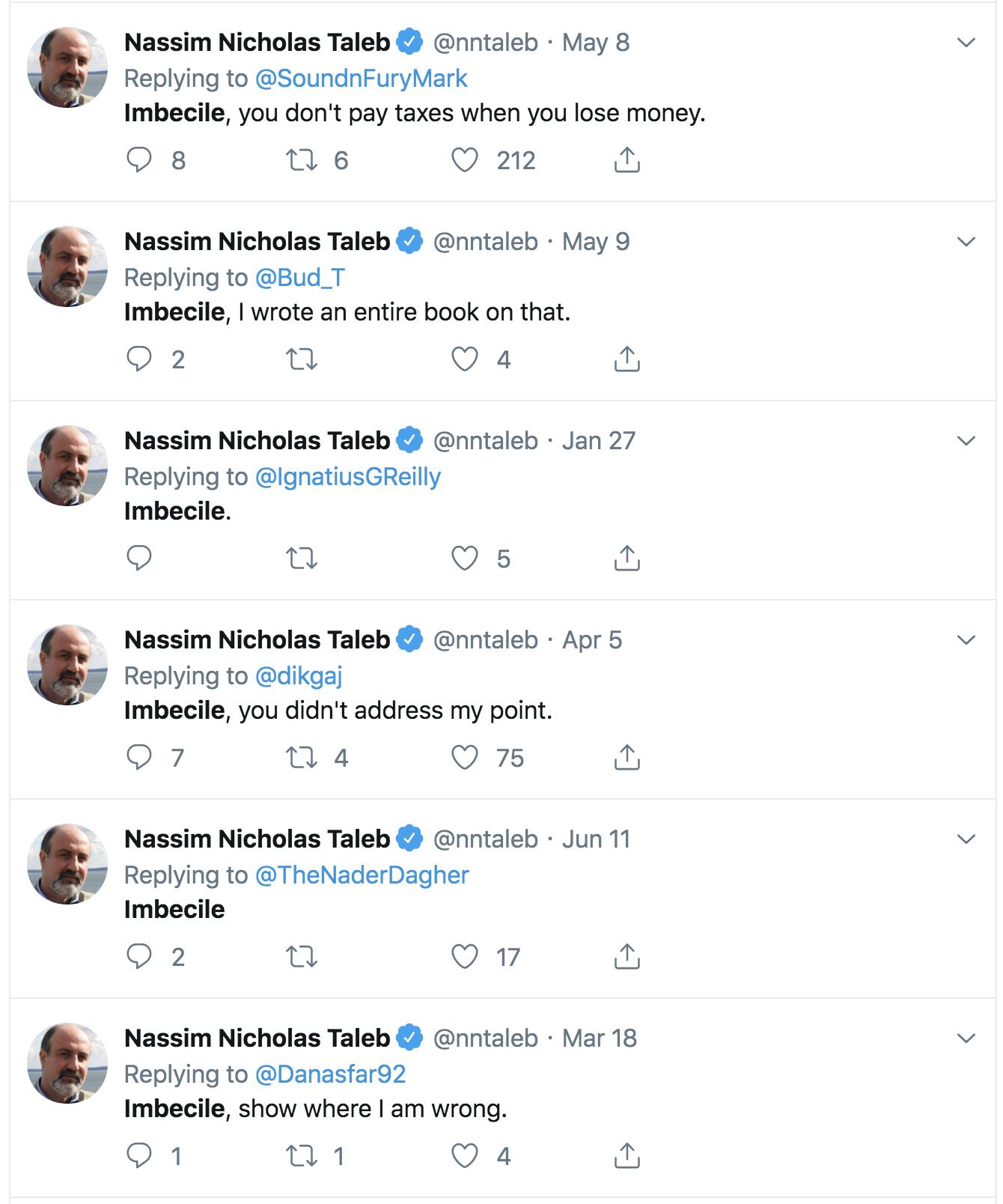 Nassim Nicholas Taleb imbecile rhttf