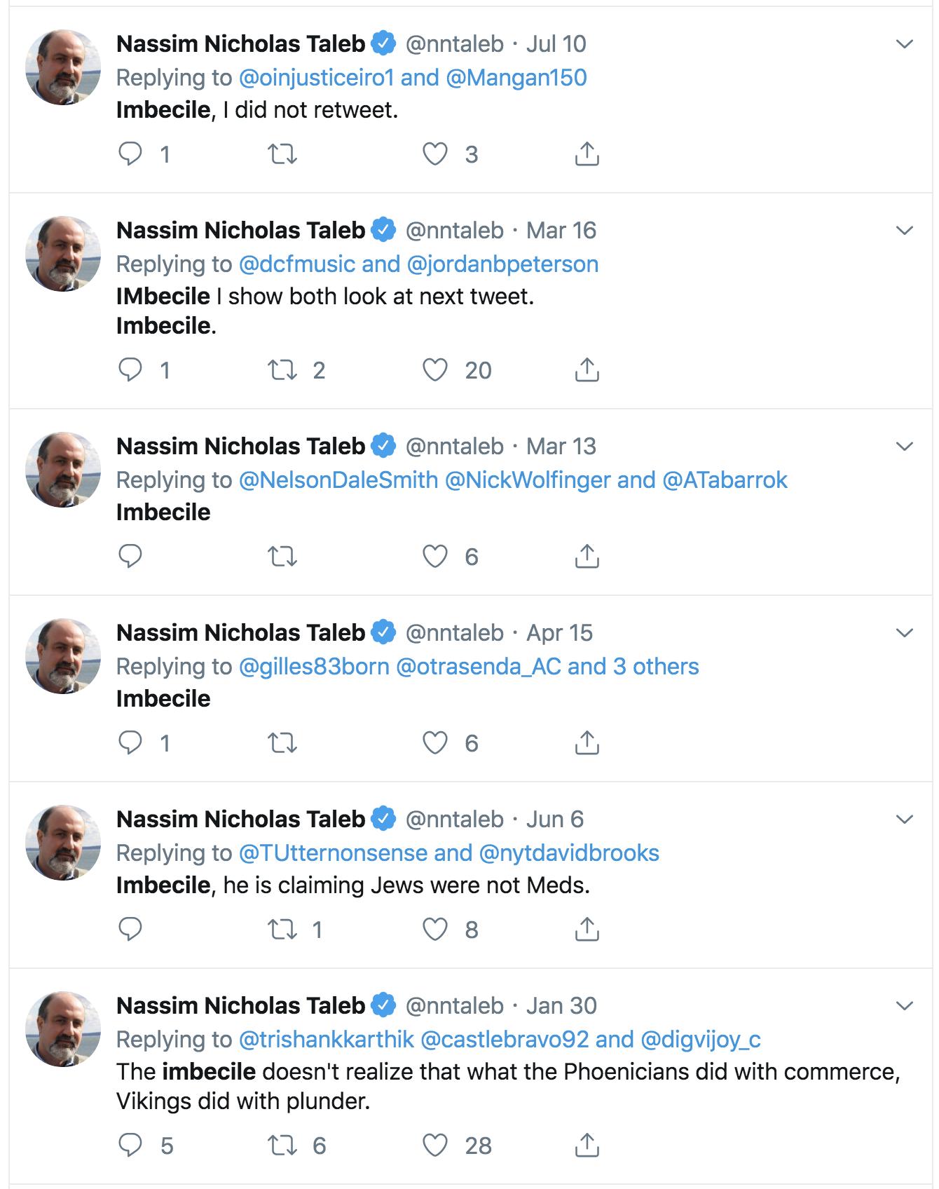 Nassim Nicholas Taleb imbecile qhsh6
