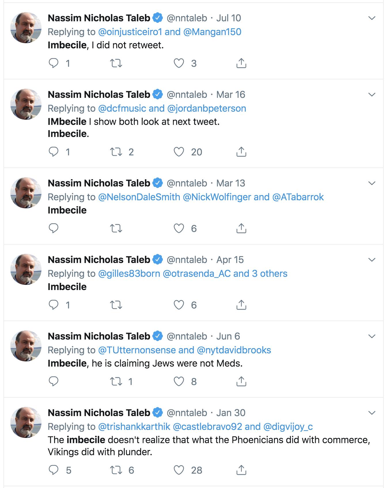 Nassim Nicholas Taleb imbecile qhsh6