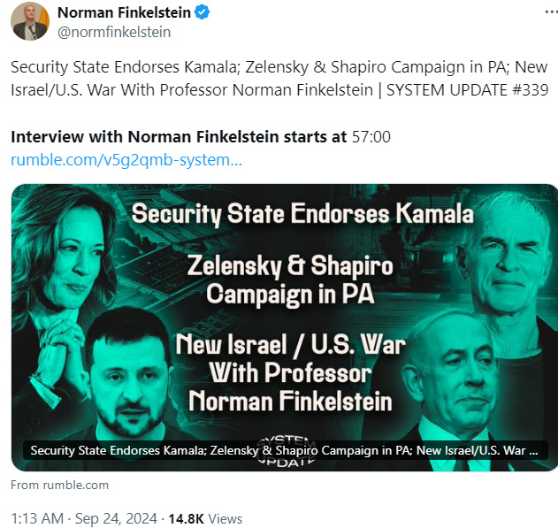 Norman Finkelstein 2024-09-25 Shx3P