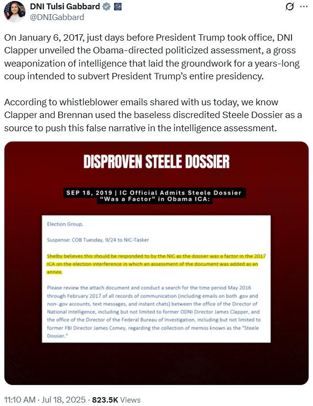 Tulsi Gabbard Obama 2025-07-18 2025-10-15 25c80