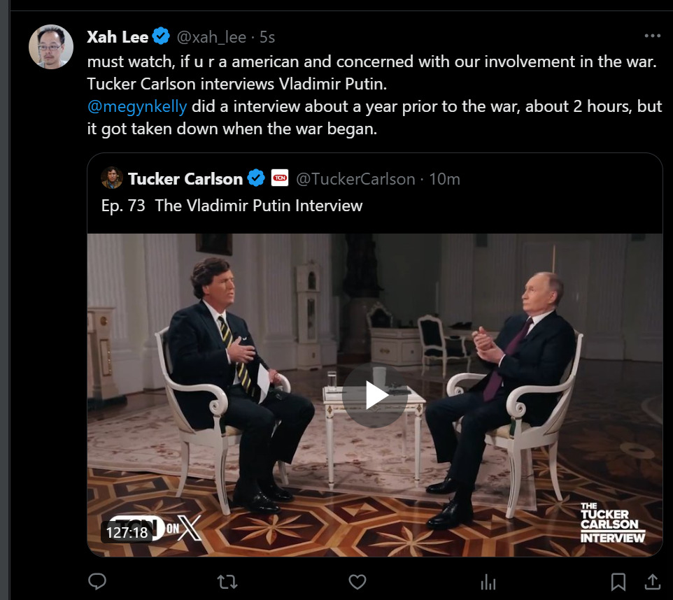 tucker interviews putin 2024-02-08