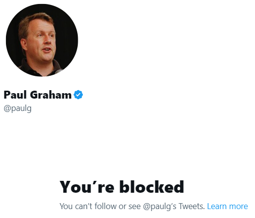 twitter Paul Graham blocks Xah Lee 2023-06-20 7jcBK