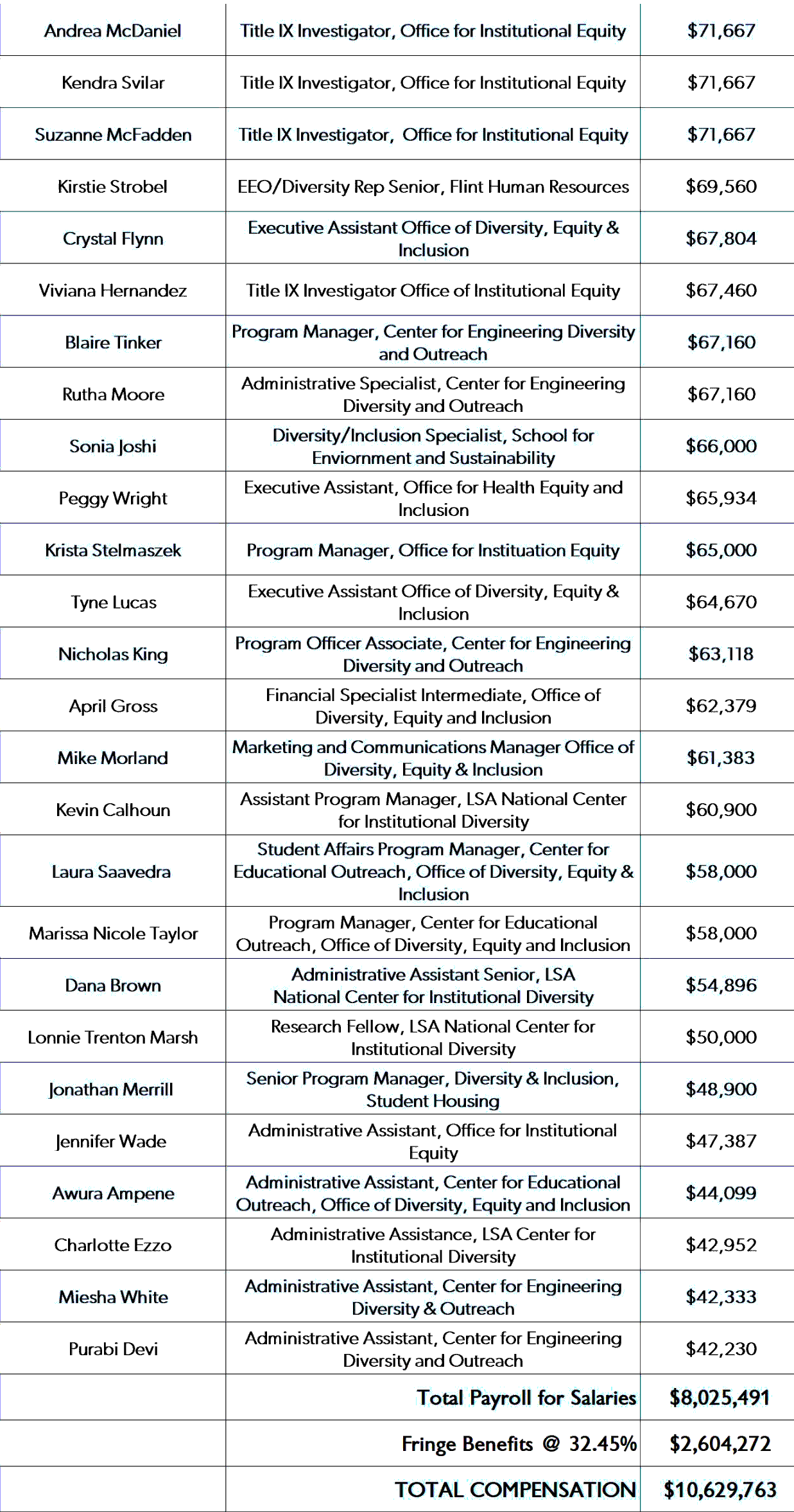 university of michigan diversity money 3