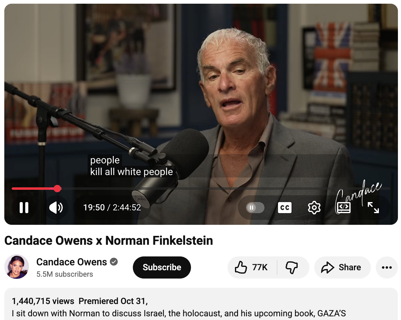 Candace Owens Norman Finkelstein 2025-11-03 nNw2s