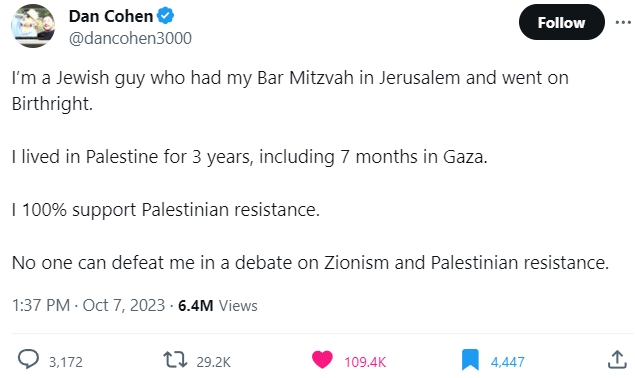 Israel vs Hamas Dan Cohen 2023-10-08