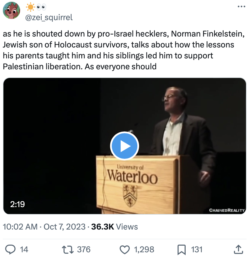 Israel vs Hamas Norman Finkelstein 2023-10-07