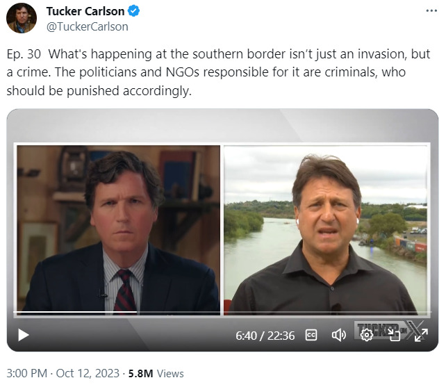 Tucker usa border crisis 2023-10-12 wMzw