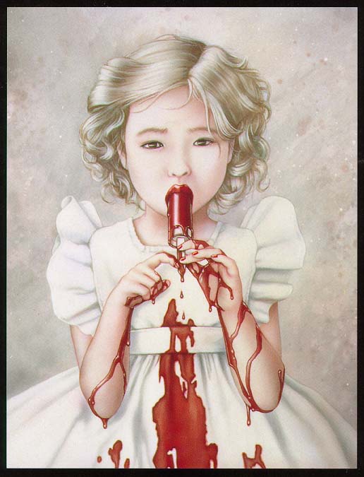 girl sucking lollipop