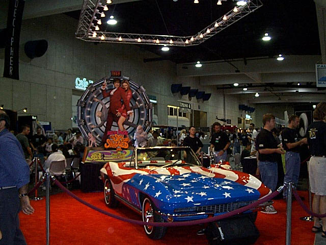 star'n'stripes painted Chevrolet Corvette coupe