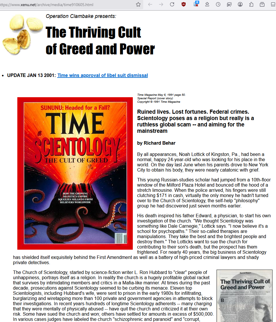 Scientology Richard Behar Time Mag 1991 2cc26