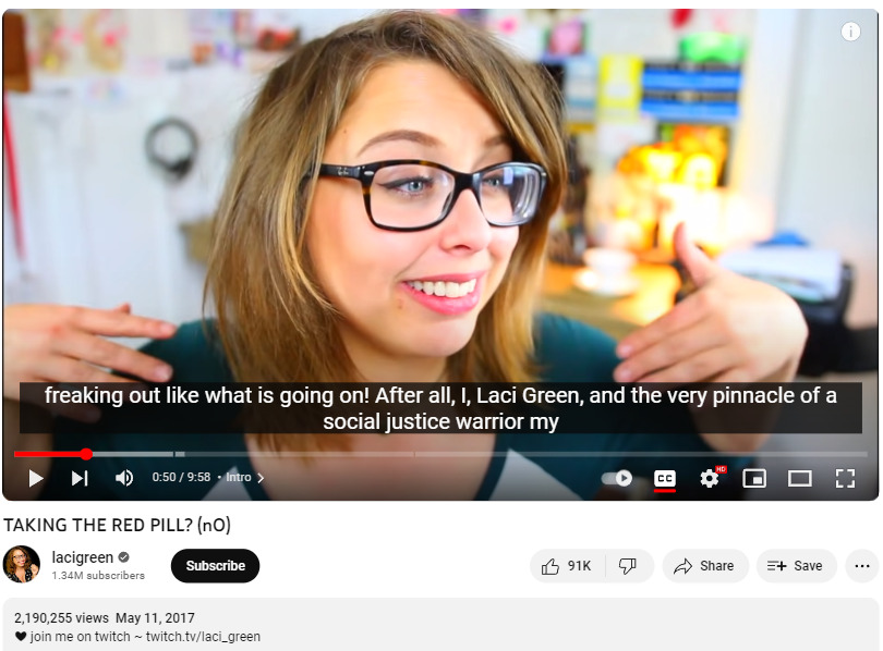 Laci Green took red pill WwDss