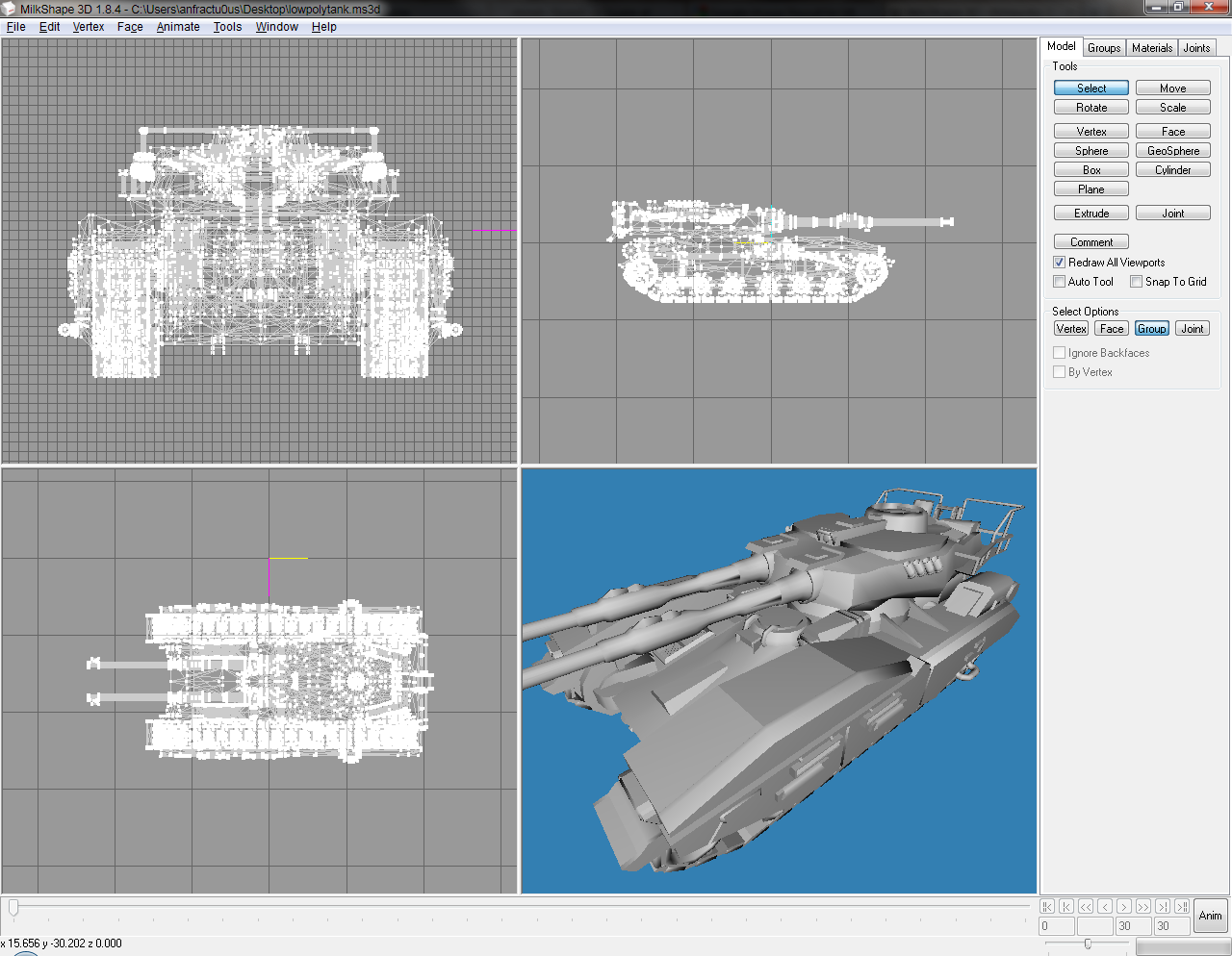 MalkShape 3D 1.8.4 low poly tank 4a08e