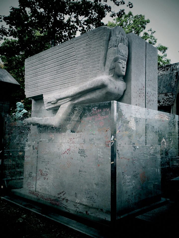 Oscar Wilde tomb Pere Lachaise Cemetery 2012