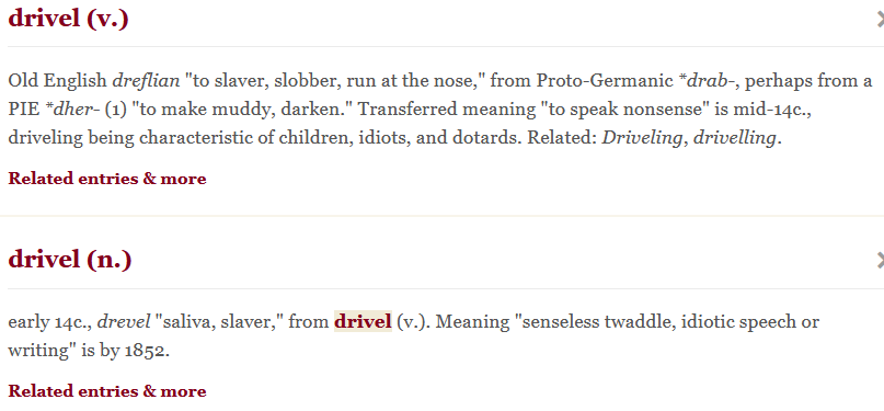 etymology of drivel 85a70