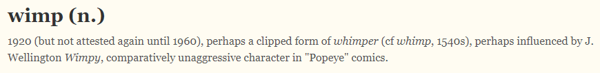 etymology wimp 65477