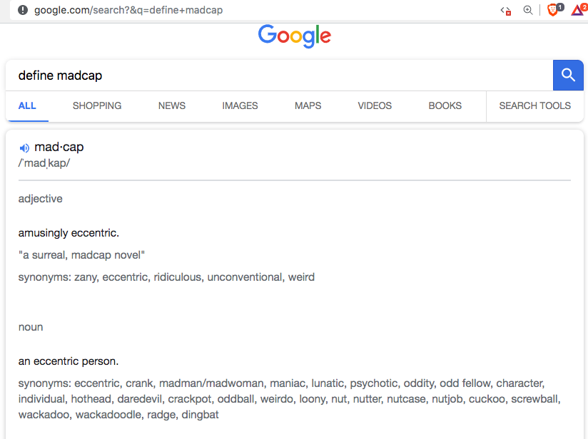 google define madcap vn4rd