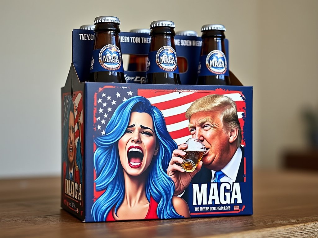 aiart trump beer vs blue hair 2024 8t7pm