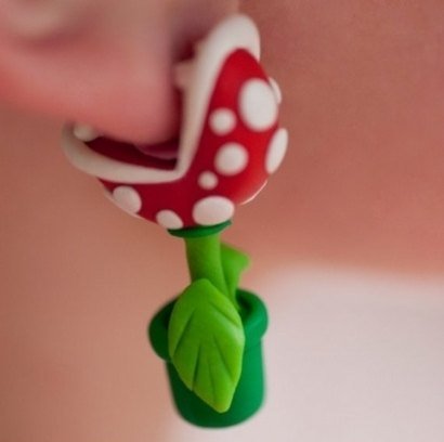 mario brothers piranha plant earring 2