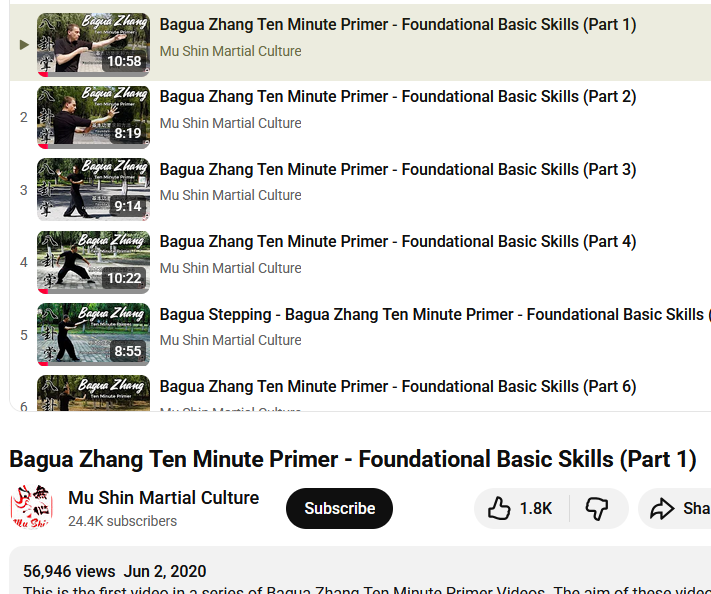 Bagua Zhang  Primer by Mu Shin SJRRW