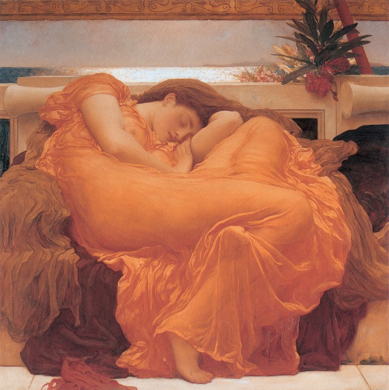 painting Flaming June by Frederic Leighton