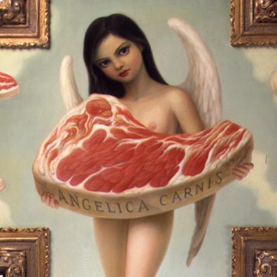 naked girl with meat